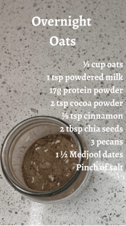 Overnight oats backpacking recipe.