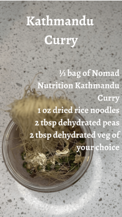 Kathmandu Curry backpacking recipe.