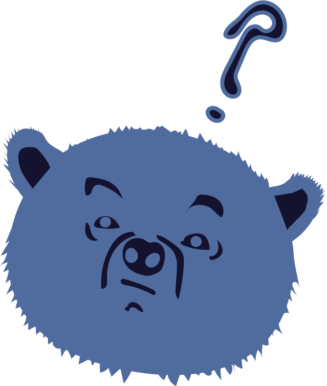 An illustration of a confused bear.