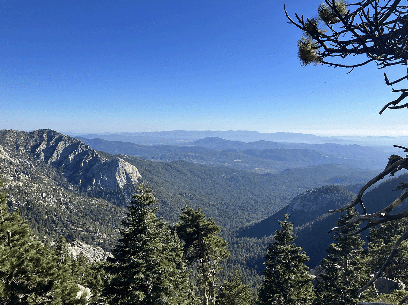 Looking over Tahquitz Peak on the trail up to Mt. San Jacinto