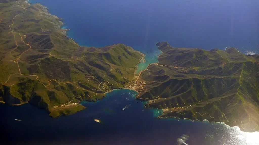 Aerial view of Two harbors, Catalina Island
